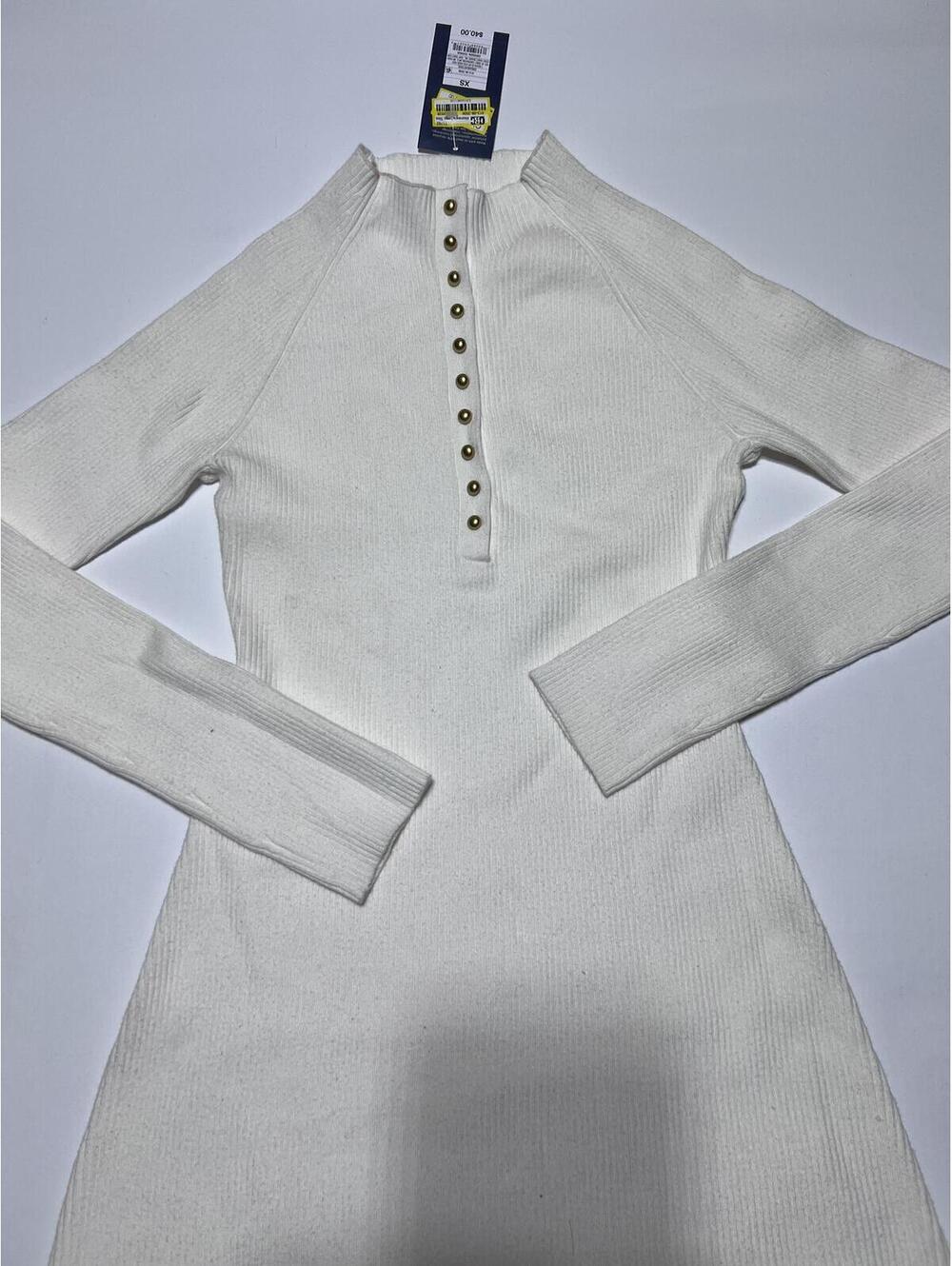 Universal Threads White Ribbed Knit Sweater Dress XS